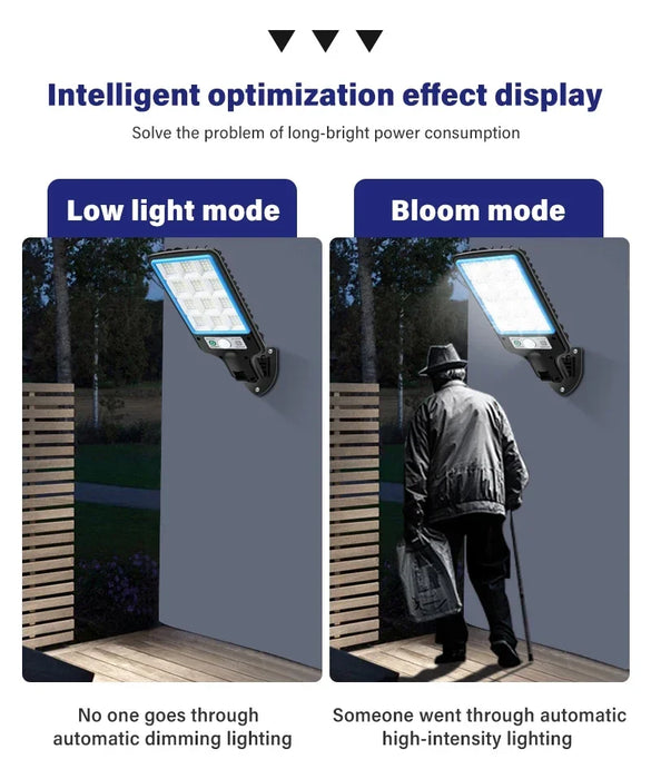 LED Solar Street Lights Outdoor 1-4 Pack Solar Lamp with 3 Light Mode Waterproof Motion Sensor Security Lighting for Garden