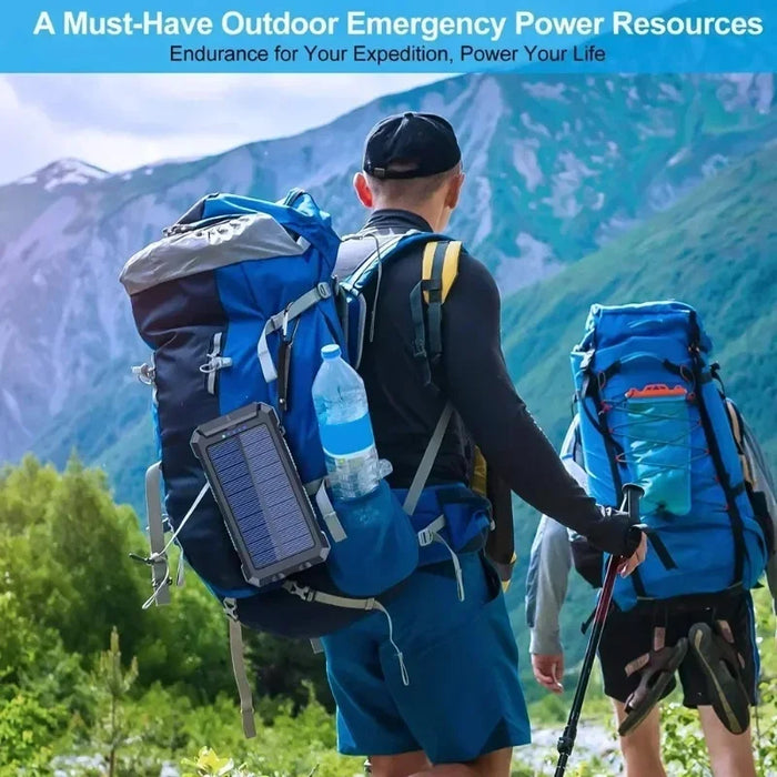 NEW 200000mAh Solar Power Bank Portable Charging Poverbank External Battery Charger Strong Light LDE Light for All Smartphones
