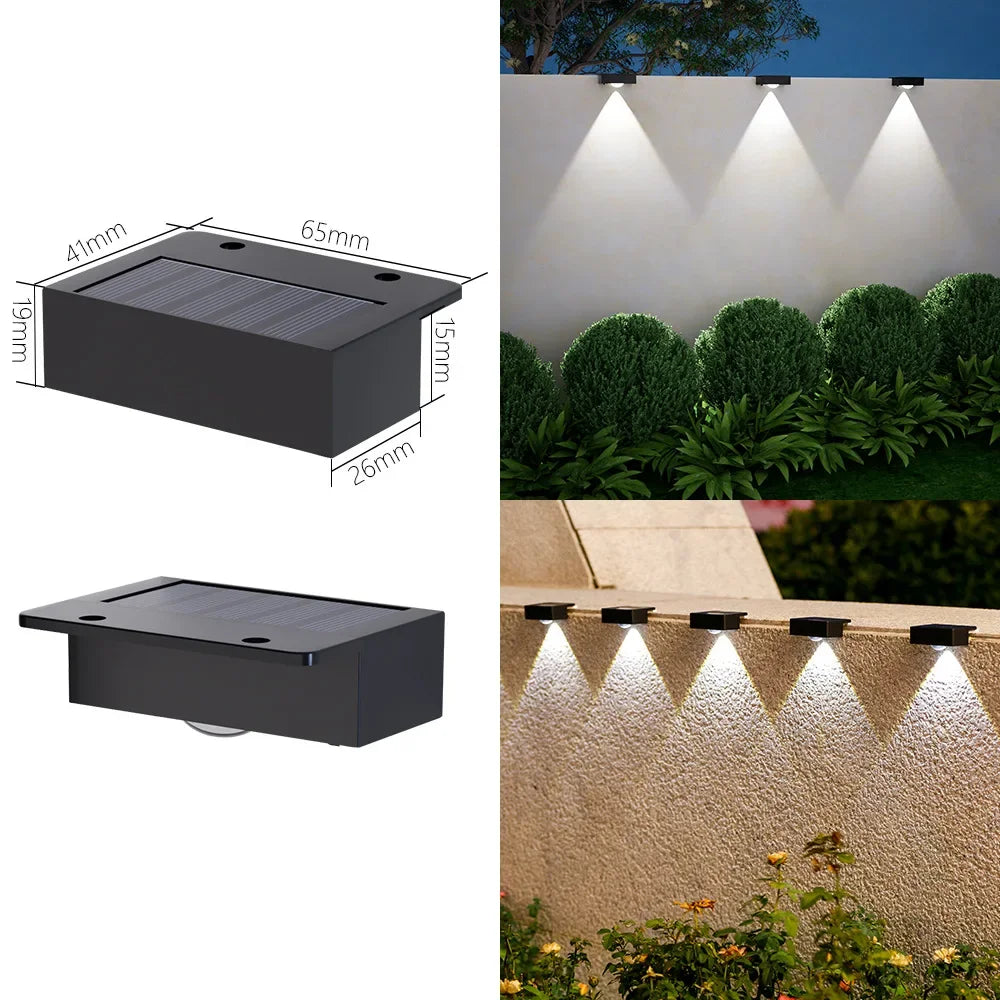 LED Solar Step Lamp Outdoor Path Stair Garden Lights Waterproof Balcony Deck Light Decoration Patio Stair Fence Light 1~12pcs