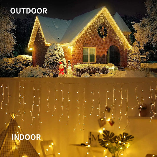 Solar Outdoor Light Garland Christmas Decorations 2023 Street Garland 8 Modes Festoon Led Light String with Remote Control