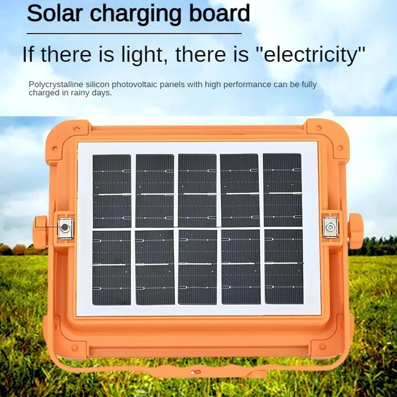 Solar Powered Led Streetlight Outdoor Portable Waterproof Flashlight Reflector Spotlight Projector Floodlight Construction Light