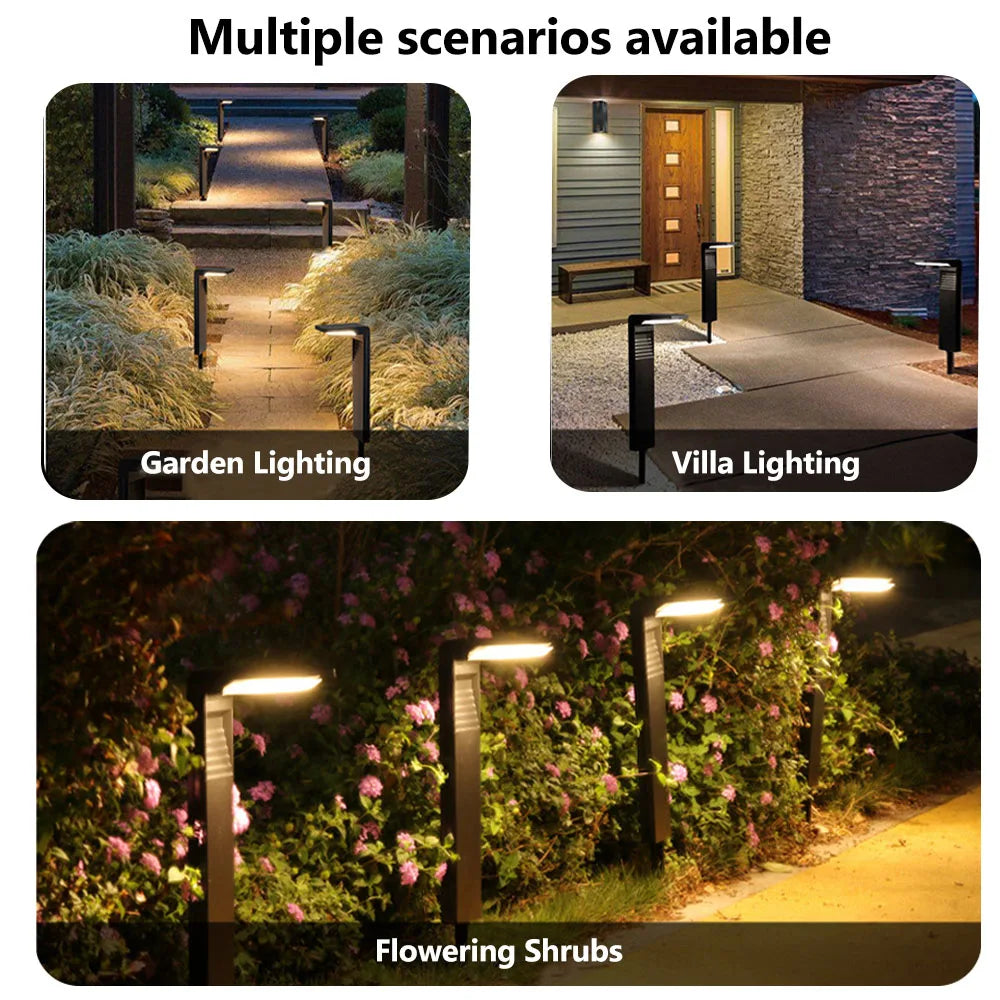 Solar Pathway Lights Outdoor Adjustable Head Solar Path Lights 4Modes 2200 MAh Waterproof  Solar Powered Landscape Light Garden
