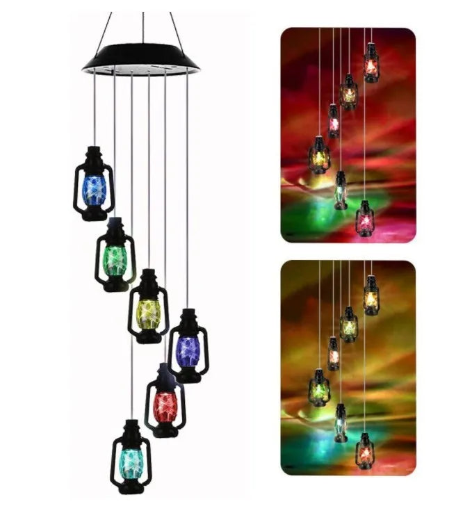 Solar Light Butterfly Windchime Light Rechargeable Christmas All Hallows' Day Party Atmosphere Landscape Balcony Decoration Lamp
