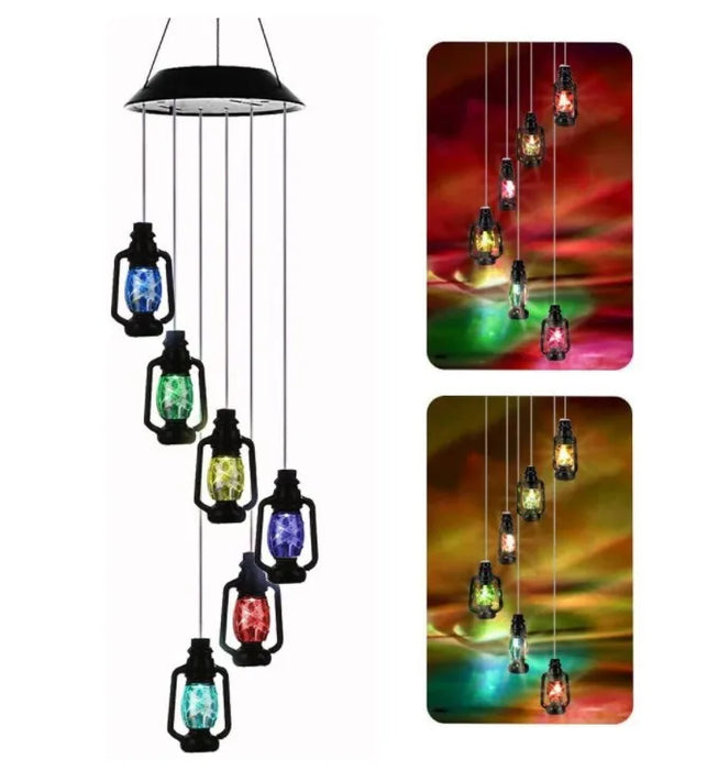 Solar Light Butterfly Windchime Light Rechargeable Christmas All Hallows' Day Party Atmosphere Landscape Balcony Decoration Lamp
