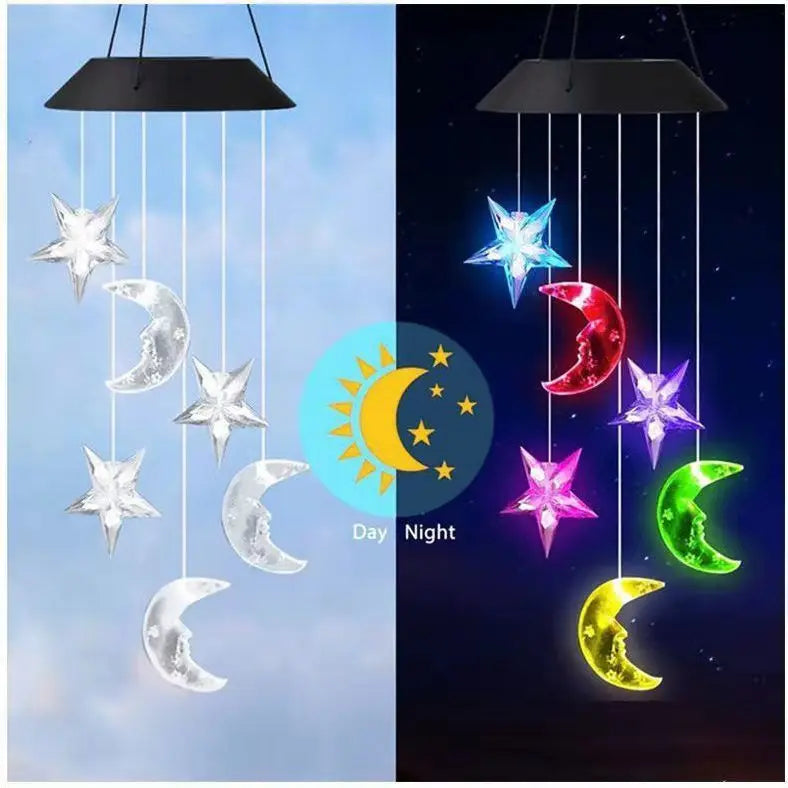 Solar Light Butterfly Windchime Light Rechargeable Christmas All Hallows' Day Party Atmosphere Landscape Balcony Decoration Lamp