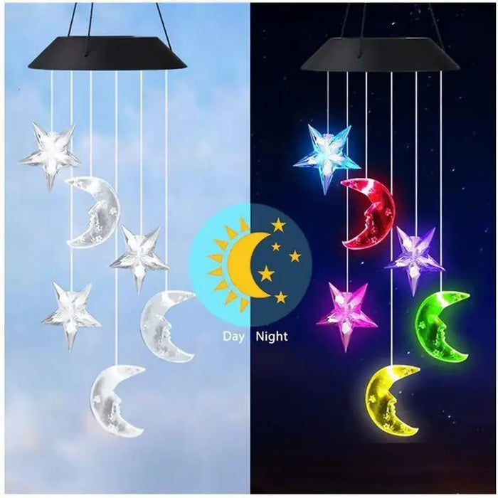 Solar Light Butterfly Windchime Light Rechargeable Christmas All Hallows' Day Party Atmosphere Landscape Balcony Decoration Lamp