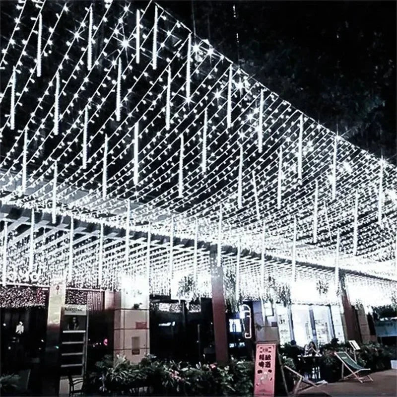 LED Meteor Shower String Light Christmas Wedding Party Solar Garland Lamp Summer Garden Decoration Festoon Solar Outdoor Lights