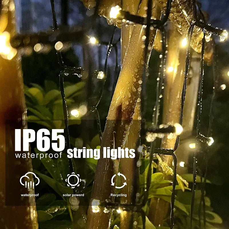 Led Solar String Lights Outdoor Solar Christmas Lights 8 Modes Twinkle Fairy Lights for Xmas Tree Garden Wedding Decoration