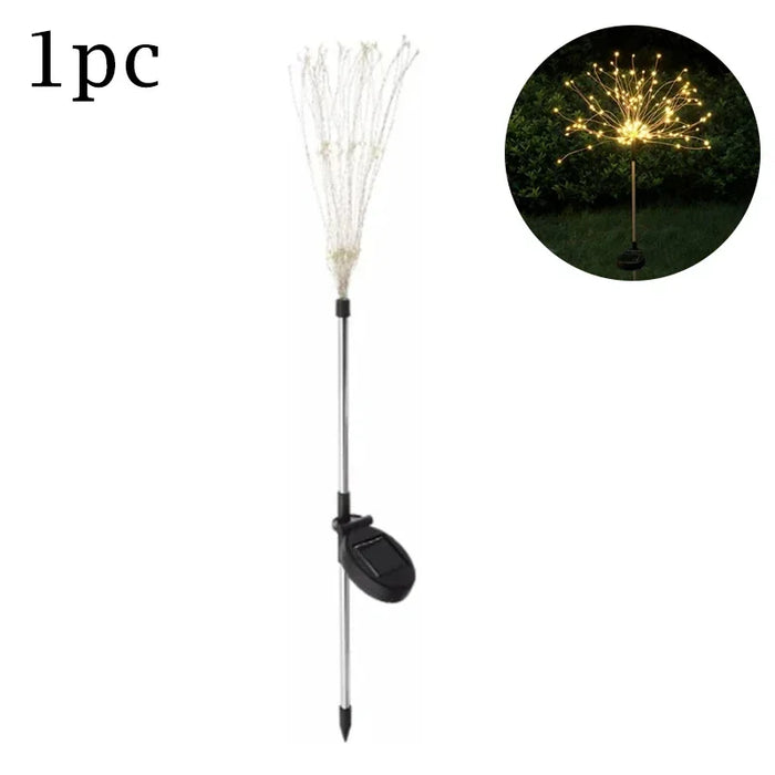 Christmas Solar Dandelion Fireworks Light Outdoor Waterproof Courtyard Garden Atmosphere Decoration Ground Insertion Lawn Light