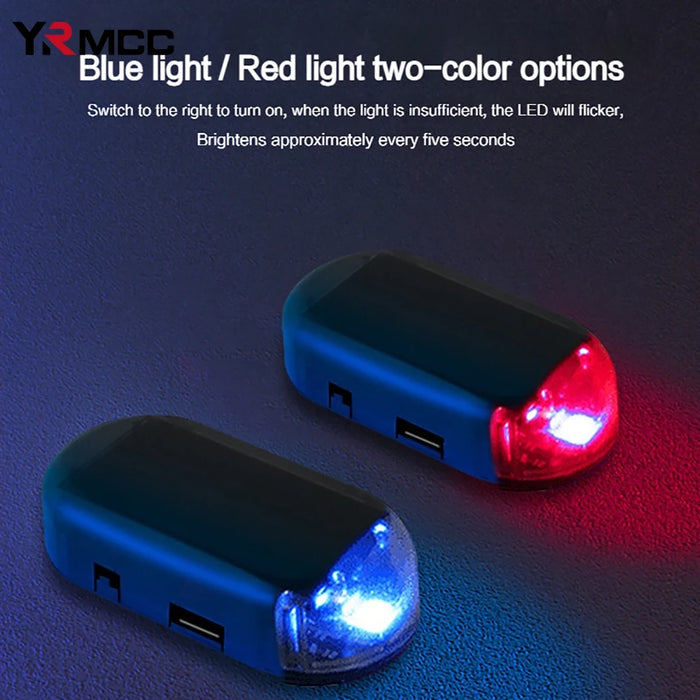 Solar Powered Car Security Light with Flashing LED Lamp Simulated Dummy Alarm for Vehicle Anti-Theft Protection Car Accessories