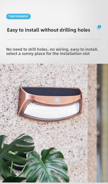 Solar wall lamp for household outdoor waterproof garden decoration fence LED human body sensing outdoor courtyard lamp