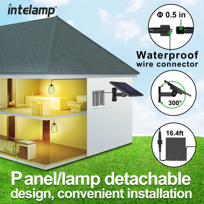 Solar Shed Lights Outdoor Indoor, Led Dusk to Dawn Battery Powered Pendant Lights, Waterproof Solar Hanging lamp for Gazebo Barn