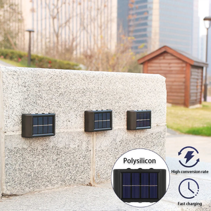 Solar Outdoor Wall Light 10 LED Waterproof Garden Light Courtyard Balustrade Decorative Atmosphere Lamp Down Luminous Solar Lamp
