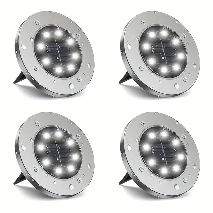 IP68 LED Outdoor Solar Power Ground Light Solar Path Deck Lights Underground Light Yard Driveway Lawn Garden Decor Lighting