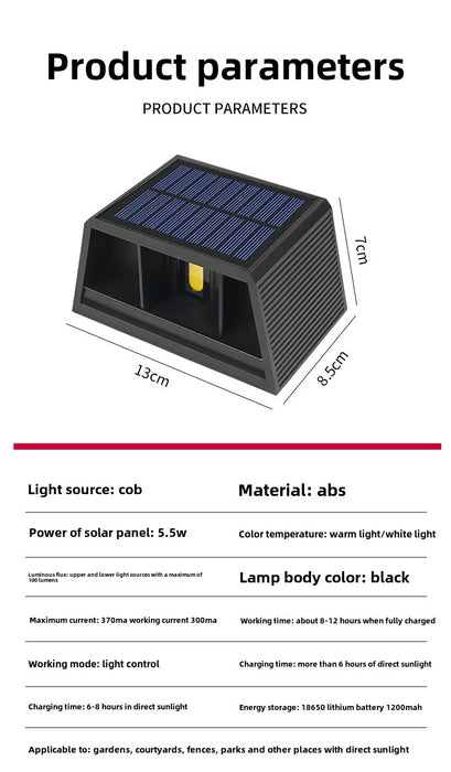 Solar Powered Outdoor Wall Light, Decorative Garden Fence Lamp for Landscaping, Waterproof Patio Wall Washer Light