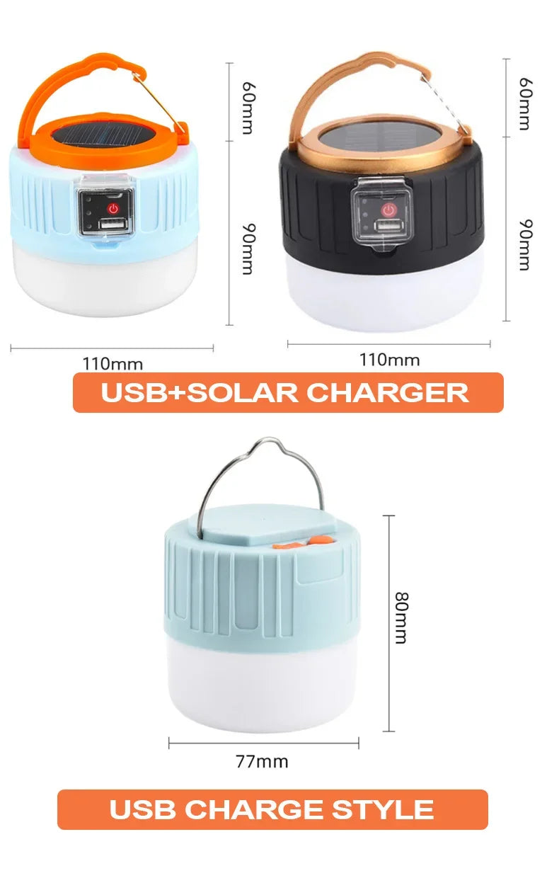 Solar Camping Light Power Bank LED Camping Lanterns With Remote Control Waterproof Outdoor Tent Light Rechargeable Flashlight