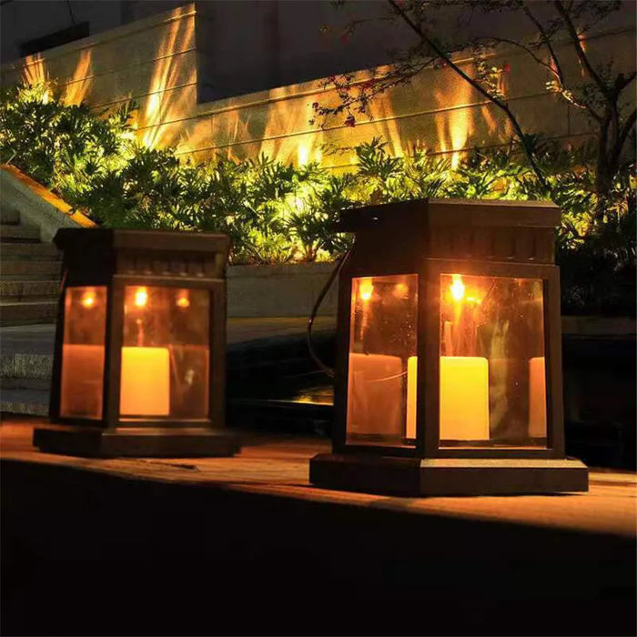 Solar Palace Lantern Outdoor Solar Lights Lawn Landscape Hanging Atmosphere Candle Lamp Floor Yard Garden Decor