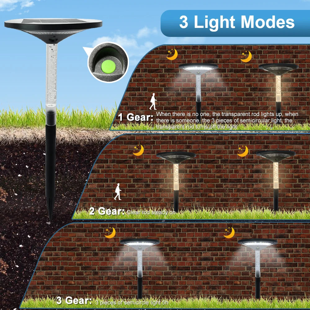 Solar Pathway Lights Outdoor Adjustable Head Solar Path Lights 4Modes 2200 MAh Waterproof  Solar Powered Landscape Light Garden