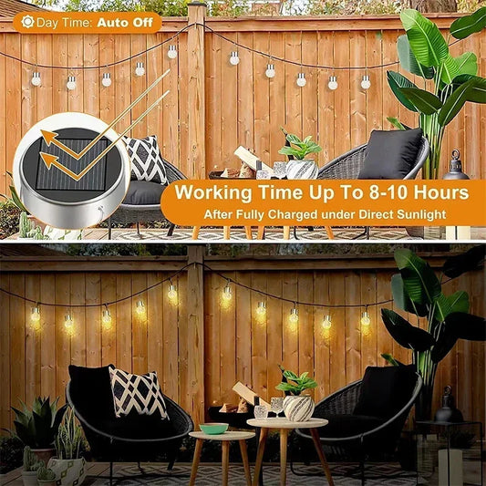 Waterproof Solar Hanging Lights with Multi-Color Changing Cracked Glass, Outdoor Christmas Decoration for Patio and Garden