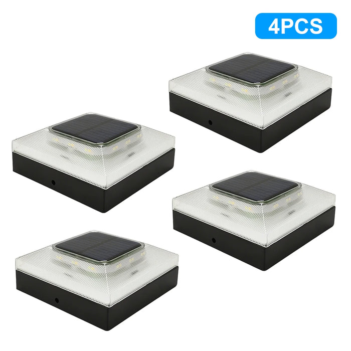 Solar Post Cap Lights For 4x4 Posts 3 Lighting Modes LED Post Cap Lights Solar Powered IP65 Waterproof Fence Light For Outside