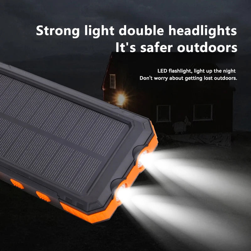 Solar 200000mAh Power Bank Portable Large Capacity Charger Compatible 120W Super Fast Charging For iPhone Samsun Huawei Xiaomi