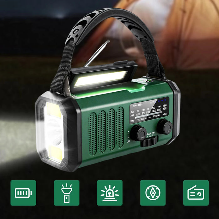 Emergency Hand Crank Radio 20000mAh Solar Powered Radio with Flashlight Reading Lamp SOS Alarm for Outdoor Camping and Emergency
