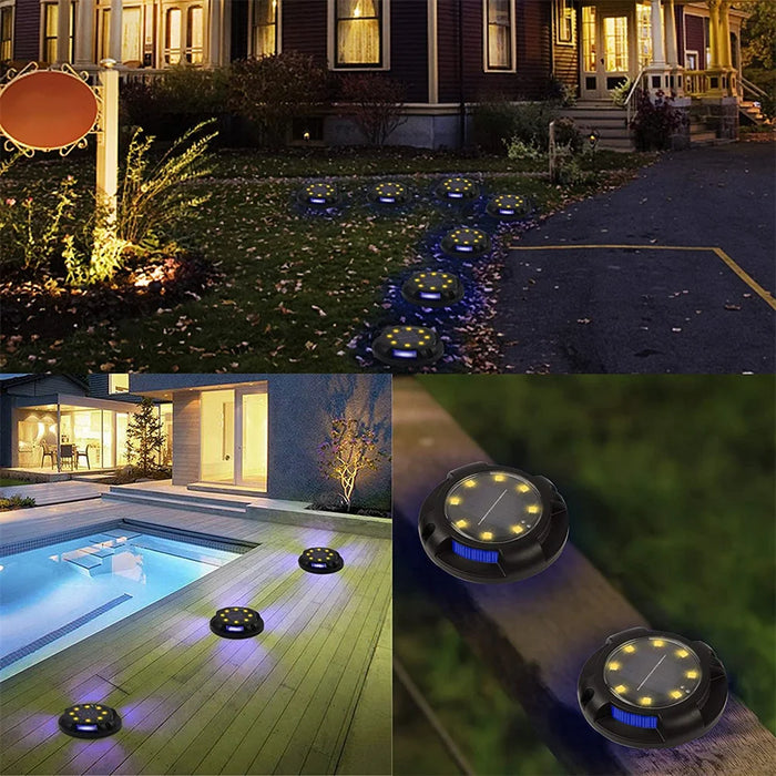 Super Bright Solar Powered Ground Lamp Outdoor Patio Light Waterproof Garden Lawn Decorative Stairway Step Lamp Night Light