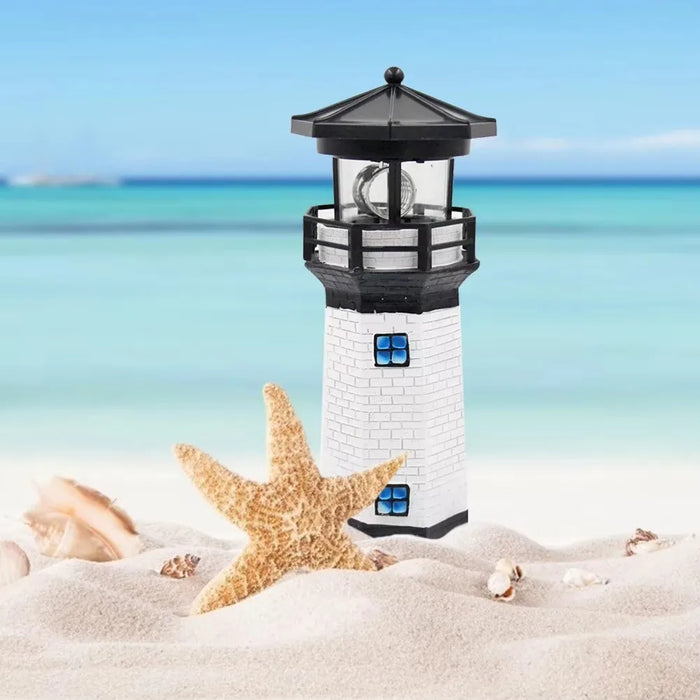 Solar Lighthouse with Rotating Lamp Garden Lights Outdoor Decorative LEDs Light for Path Yard Lawn Patio Drop shipping