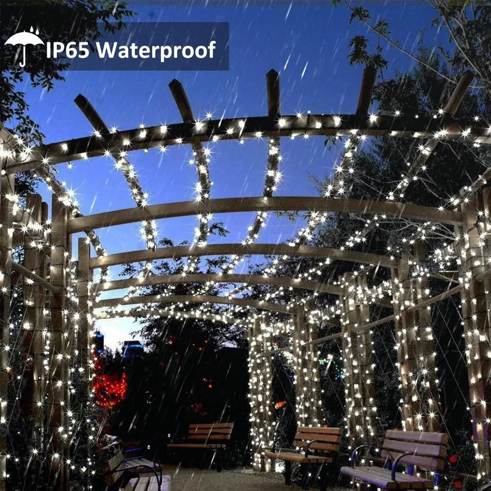 Solar Powered Outdoor Fairy Lights IP65 Waterproof 8 Lighting Modes Suitable for Christmas Decoration Wedding Decoration