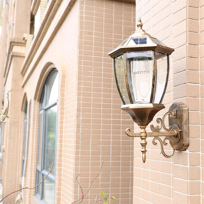 Solar Wall Lamps Outdoor Waterproof Lighting External European Style Villa Patio Light Home Gate Balcony Porch Rustproof Lights