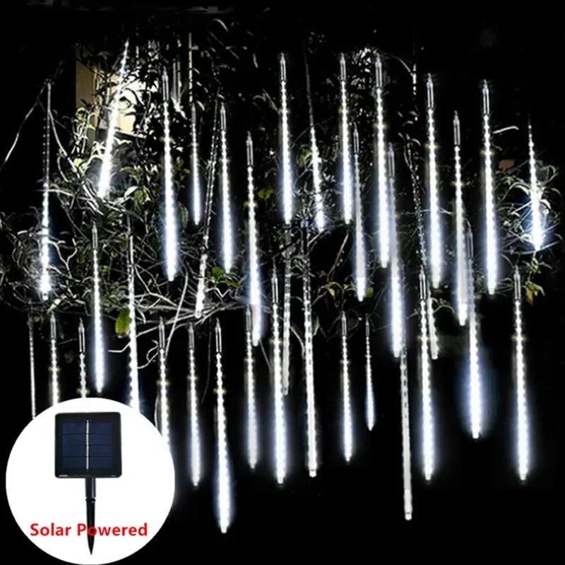 Solar LED String Lights 30CM Meteor Shower Fairy Garland Outdoor Garden Street Lamp Christmas Tree Decorations