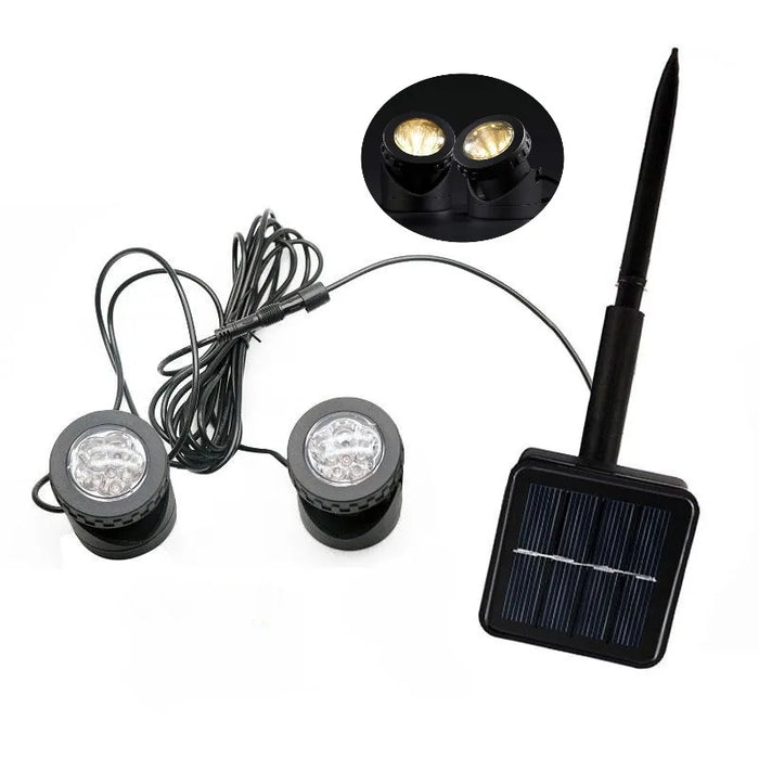 Solar Pond Spotlights, LED Solar Underwater Light Waterproof Submarine Landscape Spotlight Security Lighting for Outdoor Patio