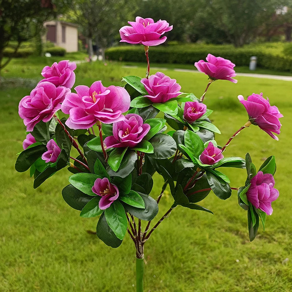 Solar Light LED Azalea Solar Flowers Lamp Outdoor Decorative for Garden Yard Lawn Path Lighting Holiday Wedding Decor