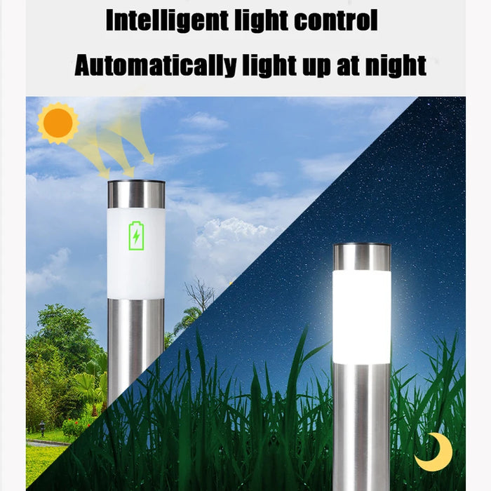 Solar Garden Pathway Lights Outdoor LED Lighting Ground Plug Bollard Light for Patio Gardens Pathways Lawn Yard