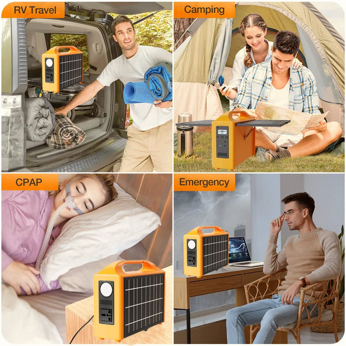 jsdsolar Portable Power Station 100W Solar Generator output AC 220V 110V LiFePO4 Power Bank UPS Power Plant For Outdoor Camping