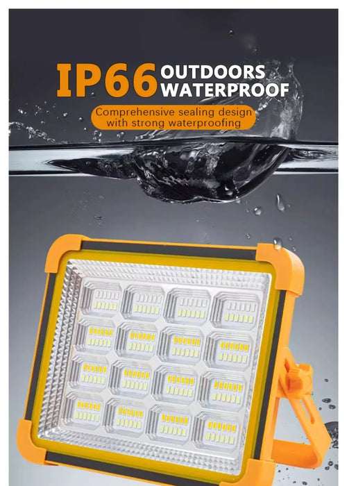 NEW 200-800W Outdoor Solar LED Floodlight Emergency Lighting Rechargeable Outdoor Camping Portable Waterproof Fishing Spotlight