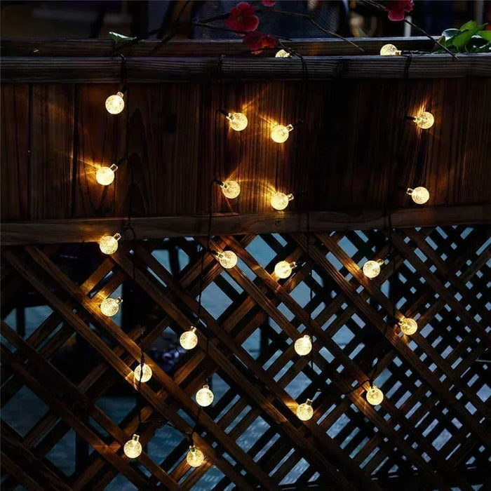 Solar Light String Festoon LED Bubble Ball Outdoor Fairy Solar Garland Lamp Wedding Party Holiday Balcony Christmas Decoration