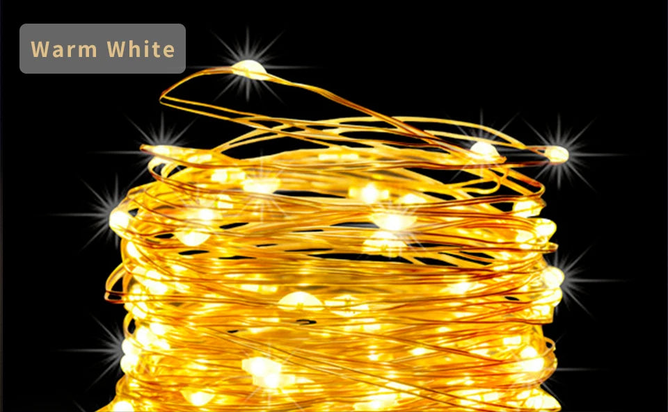 32M Solar String Fairy Lights Christmas Lights Outdoor Waterproof Garland Solar Power Lamp Christmas For Garden Decoration