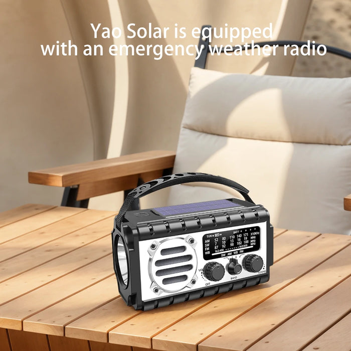 Emergency Hand Crank Radio 20000mAh Portable Weather Radio with Flashlight Reading Lamp SOS Alarm Solar Radio for Emergency/Home