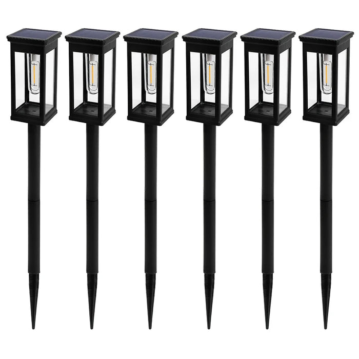 Retro Solar Pathway Warm Lights Outdoor Waterproof Solar Powered Garden for Walkway Yard Backyard Landscape Lighting Decorative