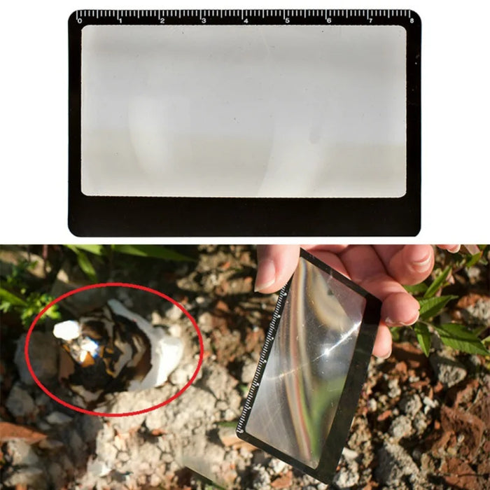 Solar Igniter Fire Starter Ruler Emergency Magnifier Portable Pocket Magnifying Sheet Card for Outdoor Camping Traveling Climb