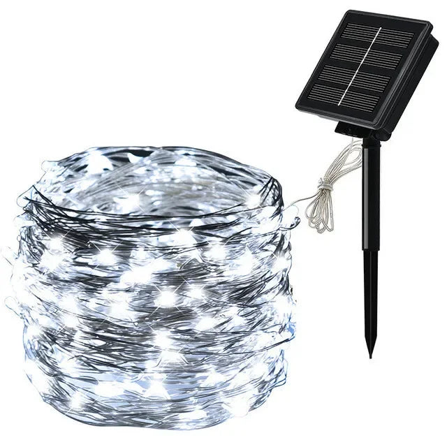 Solar String Fairy LED Lights Christmas Lights Waterproof Outdoor Garland Solar Power Lamp Christmas for Garden Decoration.