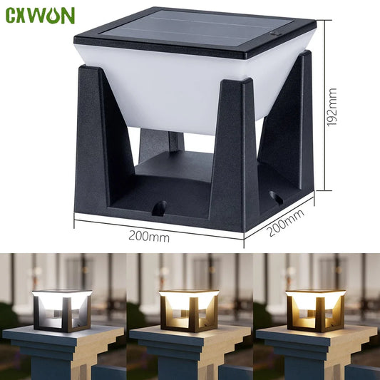 Outdoor Solar Post LED Lights Modern Waterproof Solar Pillar Lights For FenceDeck Garden Landscape Lighting Flat Surfaces