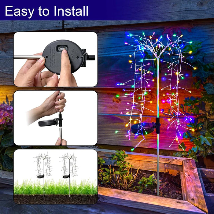 Solar Fairy Lights Outdoor Garden Waterproof Flower Lights For Yard Outside Patio Lawn Pathway Decorative Lamp 1pcs