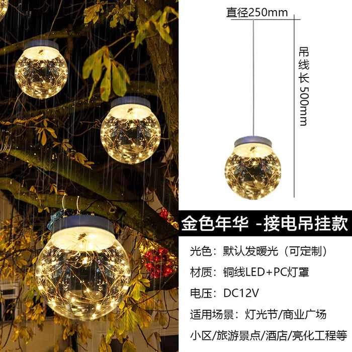 Solar Luminous Ball Reed Lamp Outdoor Scenic Spot Square Park Street Lighting Decoration Landscape Lawn Floor Lamp
