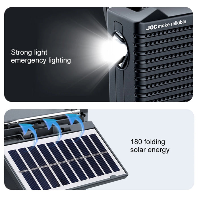 2000mAh Solar Power Radio Portable AM FM SW Weather Radio with LED Flashlight BT Speaker Full Band Radio Outdoor Emergency Radio