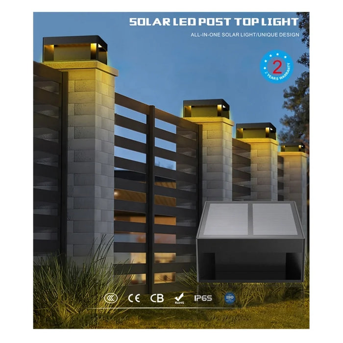 Modern Simple Solar Pillar Light High Quality Outdoor Fence Gate Pillar Yard Wall Light Waterproof Garden Yard Lights