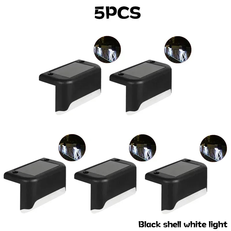 Solar Powered Step Lights Outdoor Fence Lights Waterproof Staircase Step Lights Courtyard Railings Balcony Decorative Wall Light