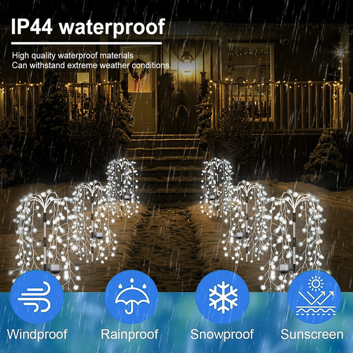 Solar-Powered Garden Lights Outdoor Waterproof Firecracker Fireworks Lights for Patio Pathway Lawn Party Camping Decoration