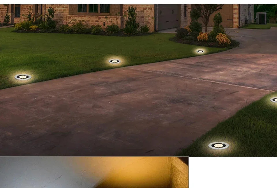 1/2pcs/4pcs/8pcs Outdoor Solar Lights Buried Garden Decor 8/20LED Lamp Sunlight Power Disk Light Underground Yard Lawn Spotlight